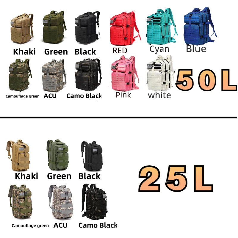 25L/50L Waterproof Tactical Backpack | Outdoor Camping & Hunting Bag — view 2