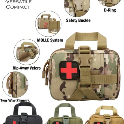 Rip-Away Tactical Medical Pouch – Molle IFAK Survival Kit Bag — view 2