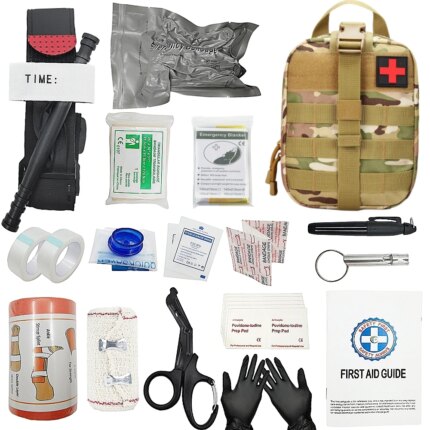 Outdoor Survival Molle Bag - IFAK First Aid with Tourniquet & Israeli Bandage