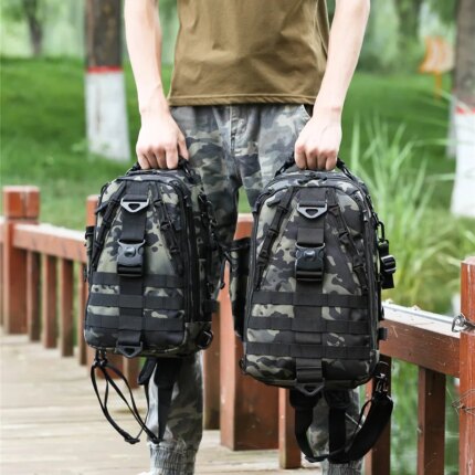 Waterproof Fishing Tackle Bag - Tactical Shoulder Pack for Hiking & Cycling — view 2