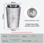 Titanium Vacuum Flask — 380 ml Double-Walled Insulated Bottle — view 3