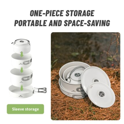 Naturehike Ceramic Cookware Set — Non-Stick Camping Pot, Pan & Kettle — view 2