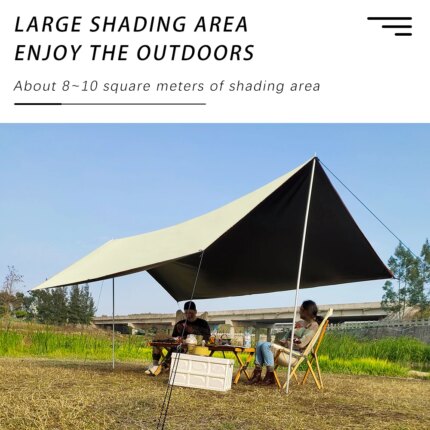 Black-Coated Camping Tarp — 99% UV Block Waterproof Shelter — view 2