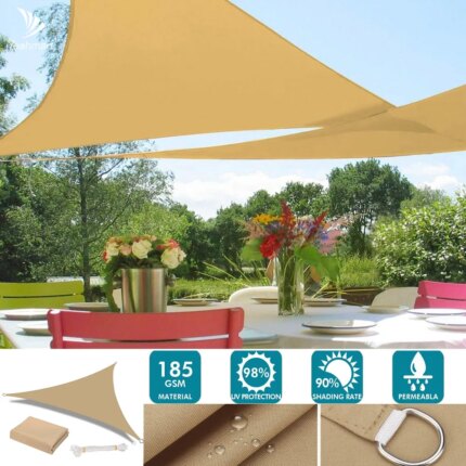 Triangle Sun Shade Sail — 98% UV Block for Backyard, Patio & Camping — view 2